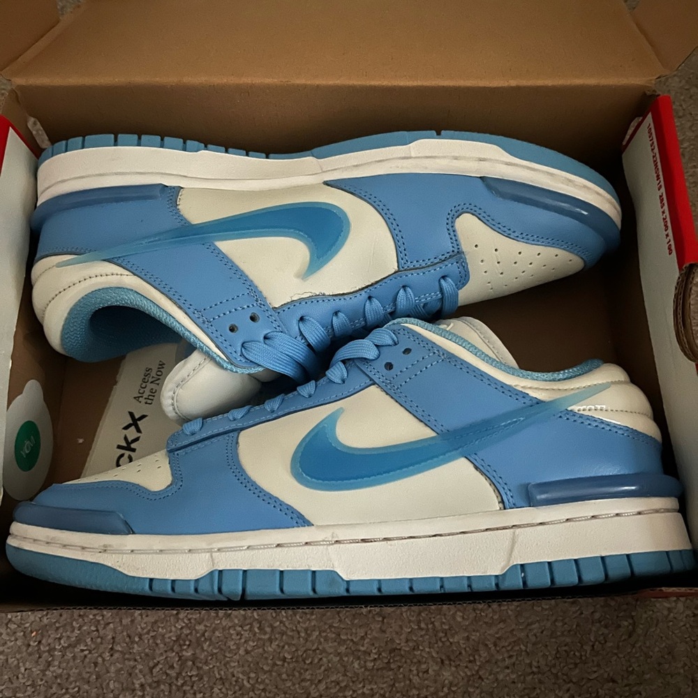 Nike Sky Blue and White Low-Top Sneakers